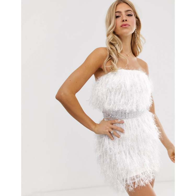 Light as a 2024 feather rhinestone dress