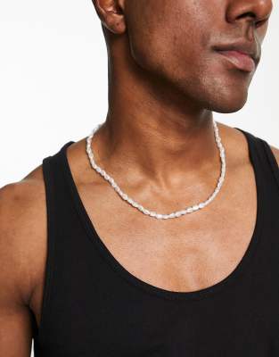 ASOS DESIGN faux freshwater pearl beaded necklace  - ASOS Price Checker