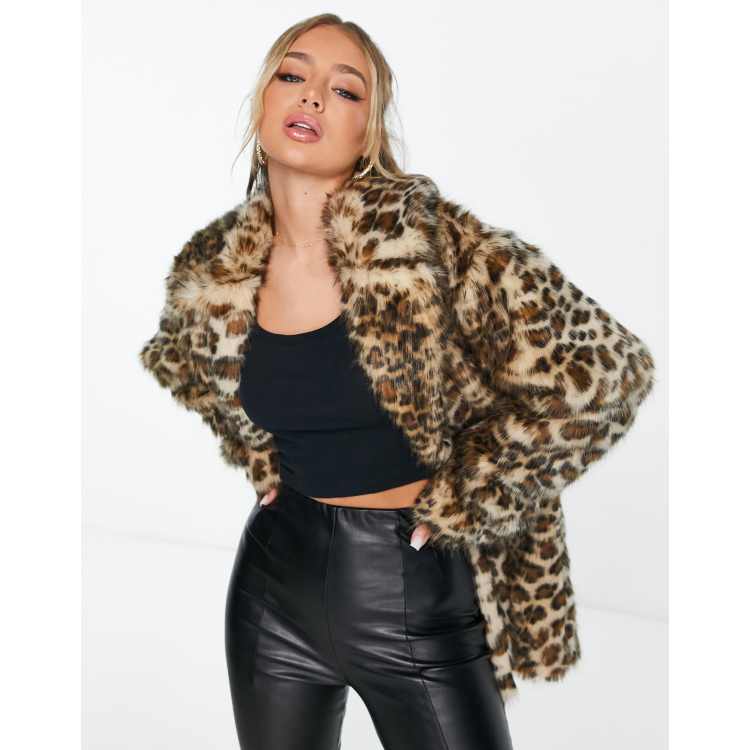 Asos design shop leopard coat