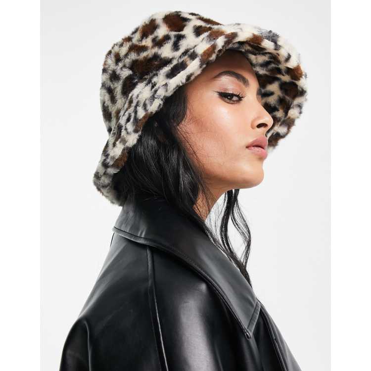 Fuzzy leopard clearance bucket hat