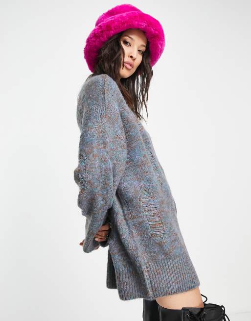 ASOS DESIGN faux fur bucket hat in pink , 2 of 4