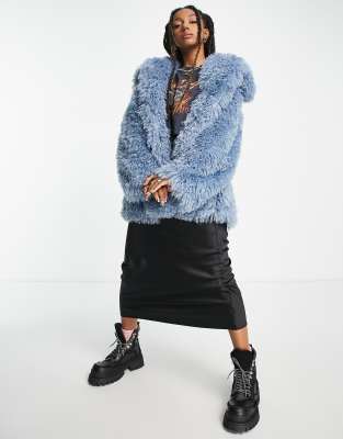 asos design faux fur coat