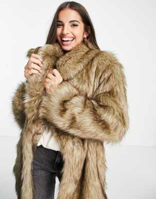 Asos design textured faux best sale fur coat