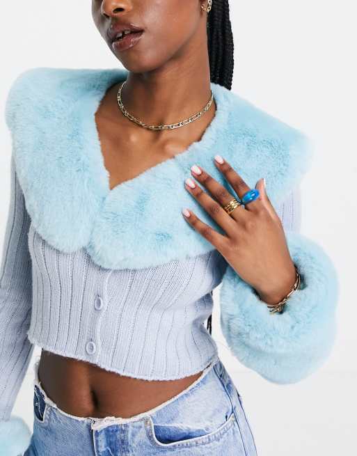 Blue deals fur collar