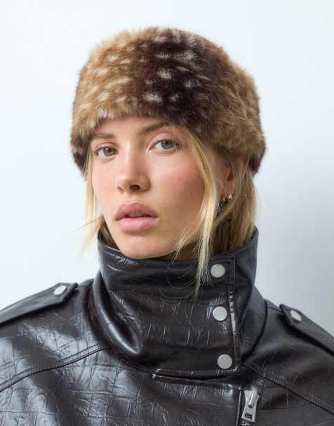 ASOS DESIGN faux-fur haarband met hertenprint - view 1
