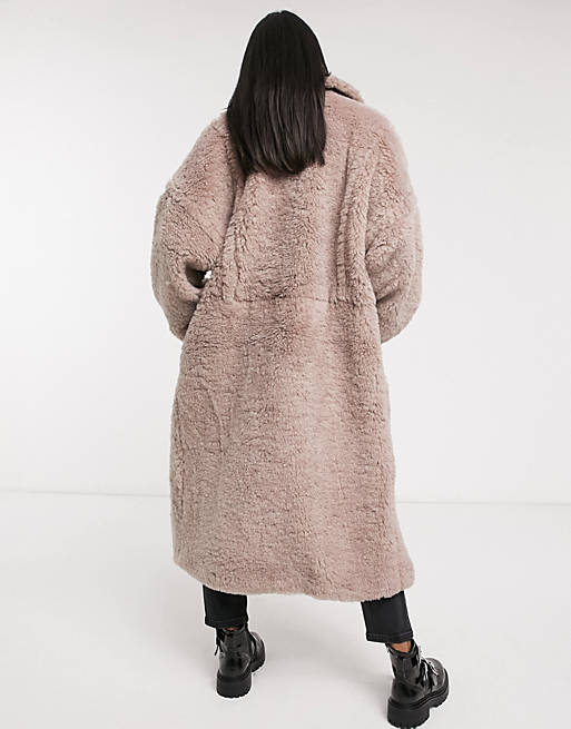 Asos Design Faux Fur Hero Longline Maxi, Asos Longline Teddy Faux Fur Coat