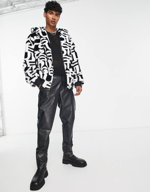 Black and white print jacket sale