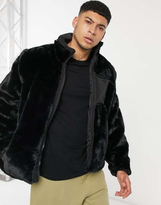 Asos mens fur clearance coat