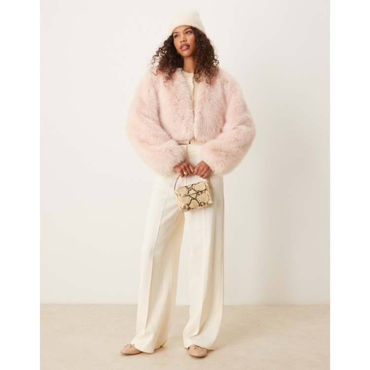 ASOS outlet Pink Faux Fur Coat (Like NEW)