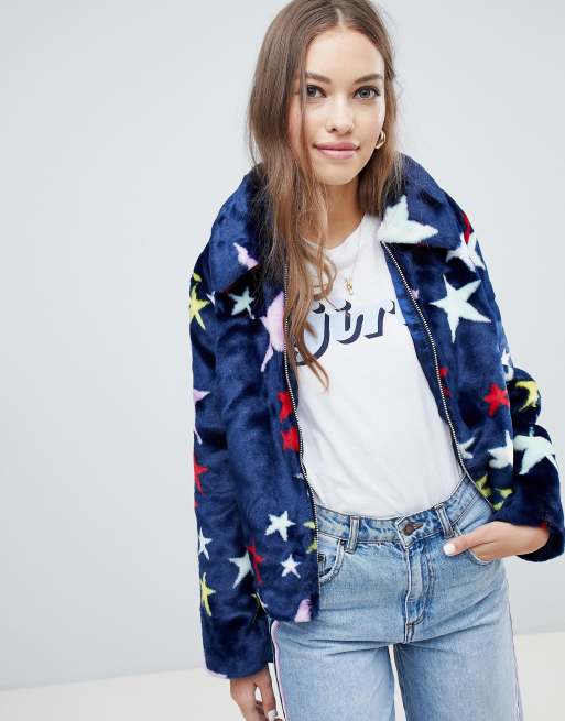 Faux fur 2025 star jacket