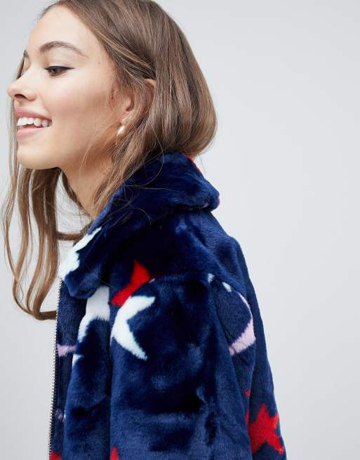 Star fluffy clearance jacket