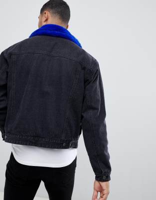 asos denim jacket with fur
