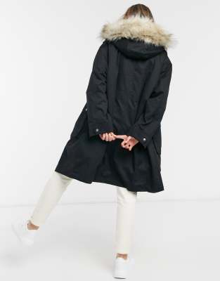 black lined parka