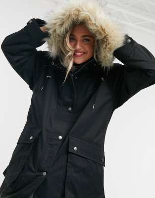 fur lined parka women's