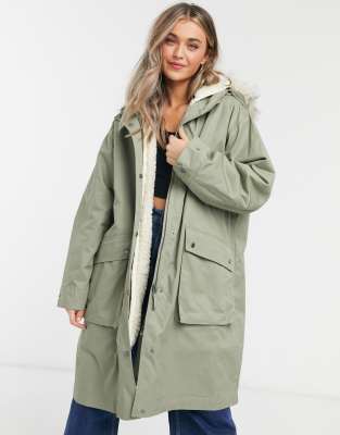 ASOS Parka With Coloured Faux Fur Liner  Faux fur lined coat, Winter coats  women, Grey faux fur coat