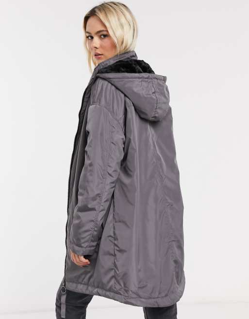 Faux fur lined on sale raincoat