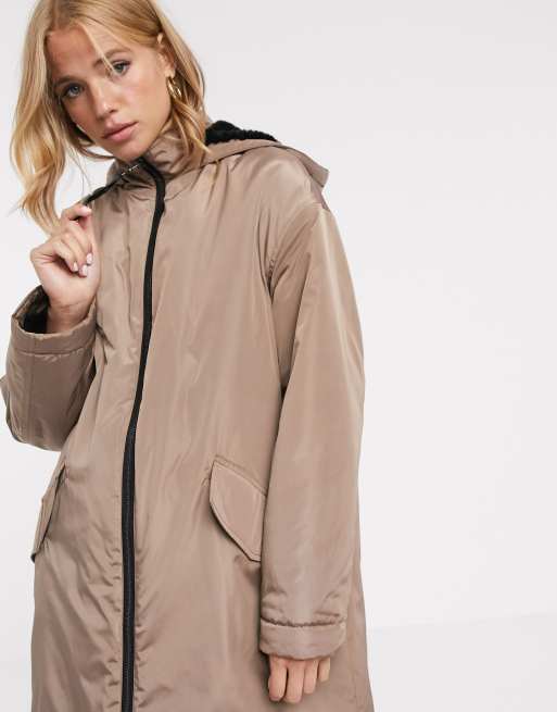 Fur lined outlet rain coat