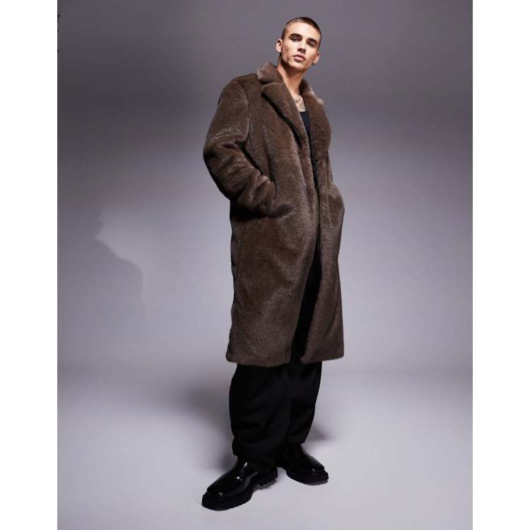 Mens fur coat asos store