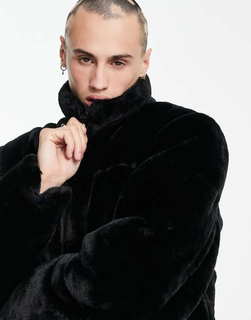 Asos fur jacket on sale mens