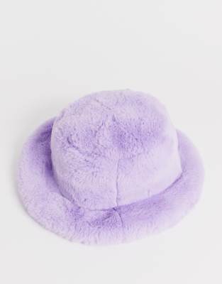 purple fur hat