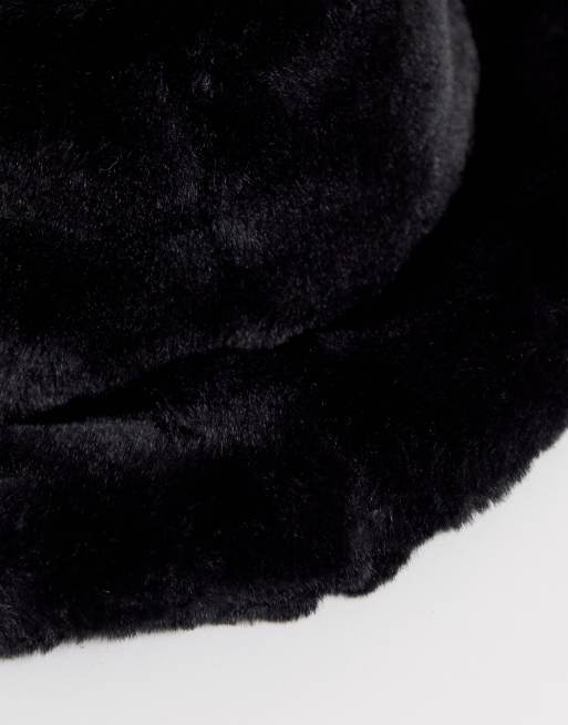 ASOS DESIGN faux fur roll back bucket hat, 3 of 4
