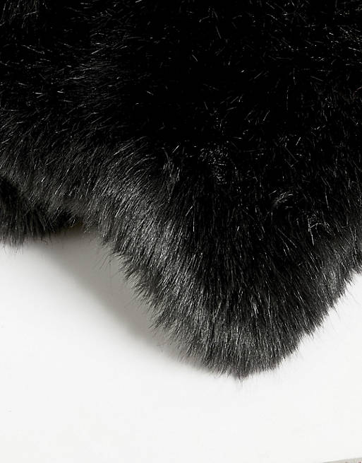ASOS DESIGN faux fur scarf in black | ASOS