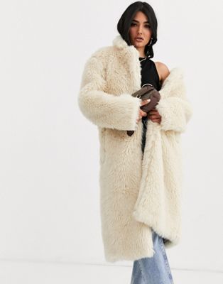 Asos Design Faux Fur Teddy Longline, Asos Longline Teddy Faux Fur Coat