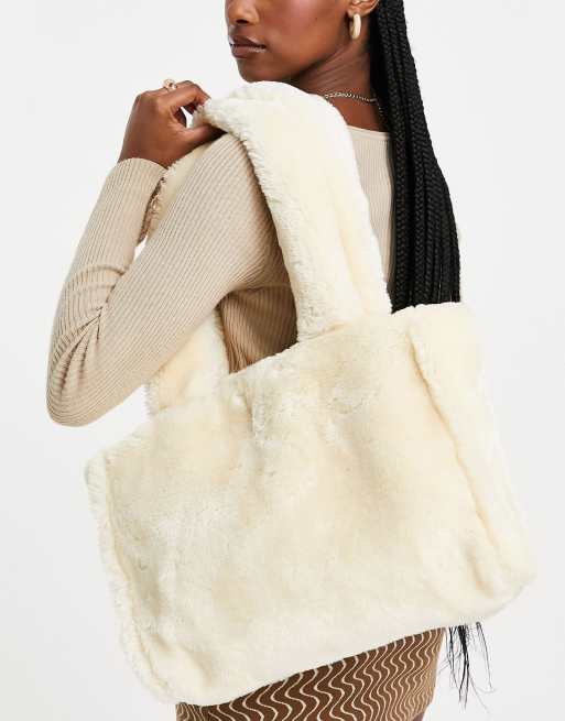 Faux fur handbag