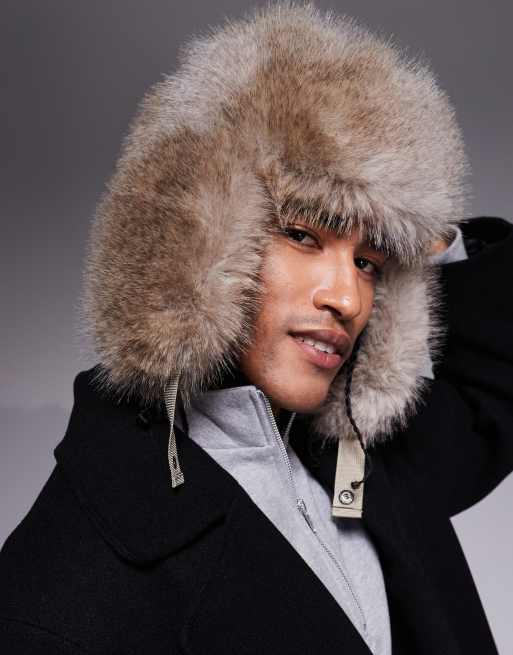 ASOS DESIGN faux fur trapper hat in brown | ASOS display picture 3