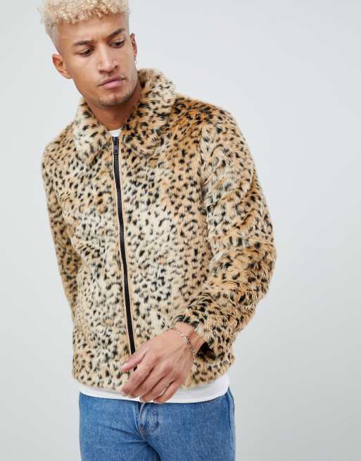 ASOS DESIGN faux fur western jacket in leopard print ASOS