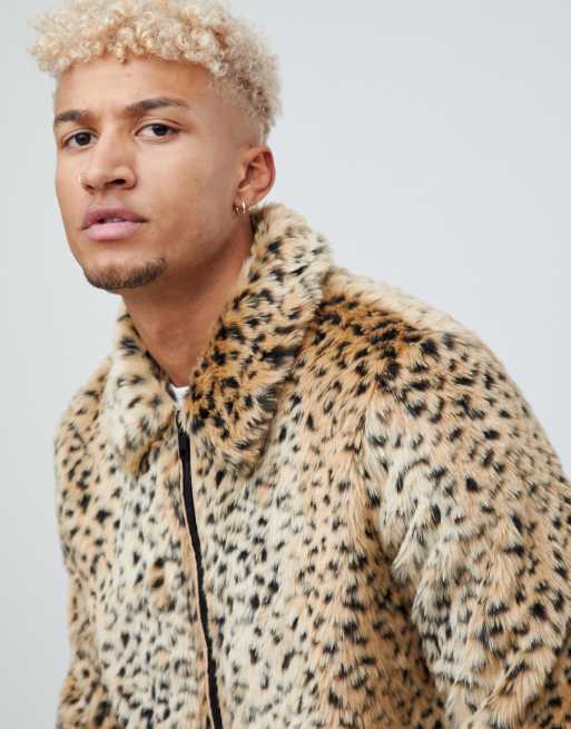 Asos animal print on sale coat