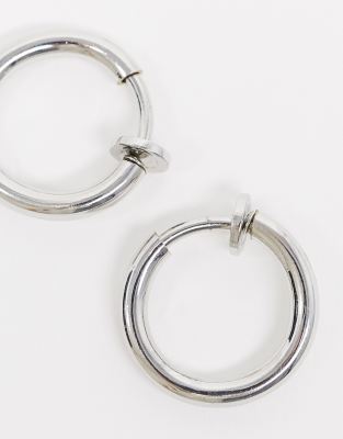 fake silver hoop earrings