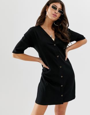 black horn button dress