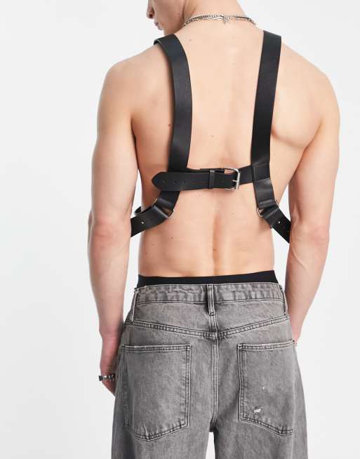 ASOS DESIGN full leg harness in black