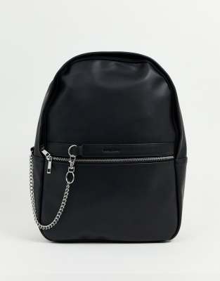 black backpack silver zipper