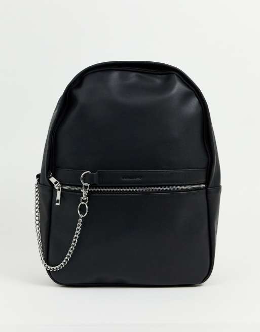 Asos black hotsell leather backpack