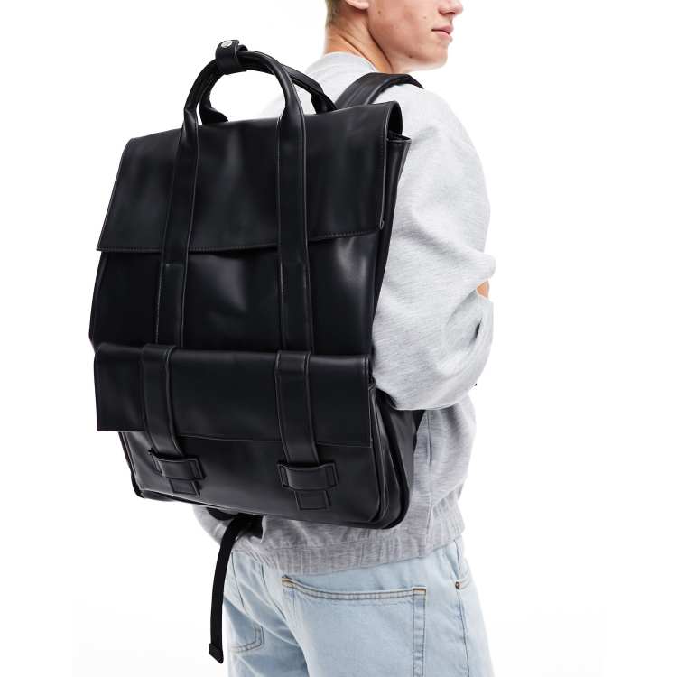 Asos mens 2025 leather backpack