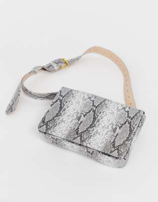 snake print bum bag