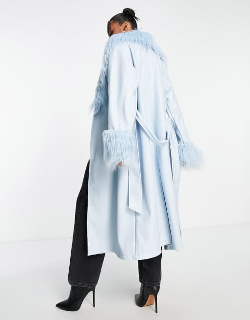 Asos blue coat best sale