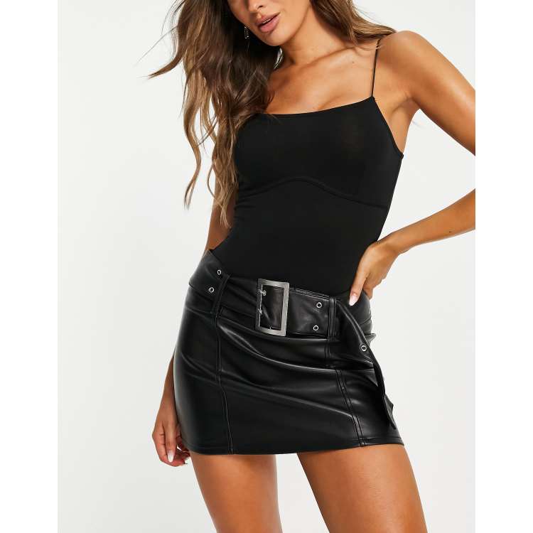 Asos womens leather outlet skirt