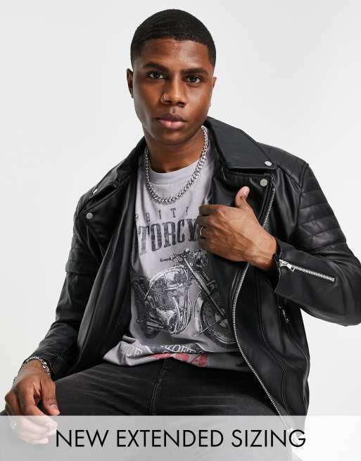 Asos mens shop faux leather jacket