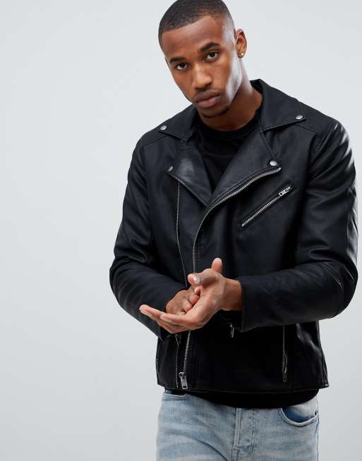 Asos leather deals jacket