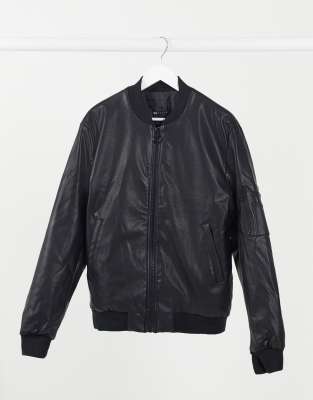 asos design bomber jacket in black