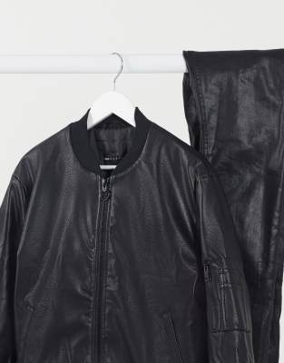 asos faux leather bomber jacket