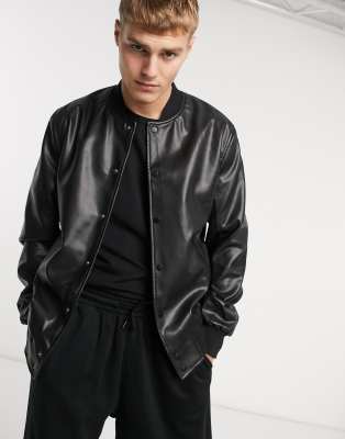 leather bomber jacket asos