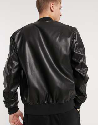 pleather bomber jacket