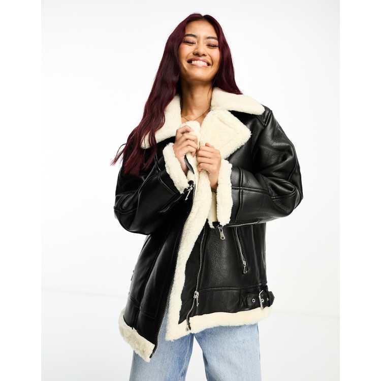 Asos black aviator clearance jacket