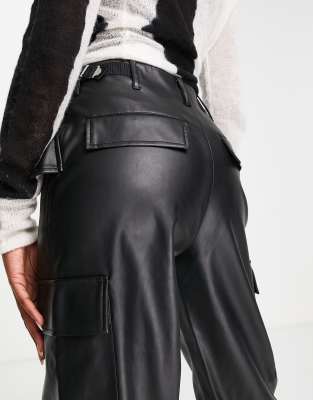 women's leather cargo pants