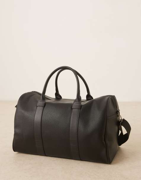 ASOS DESIGN faux leather carryall bag in black - view 1