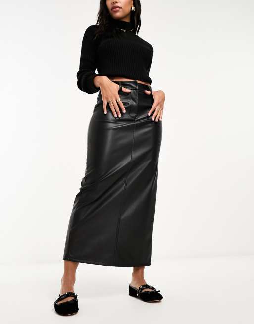 Asos faux outlet leather pencil skirt